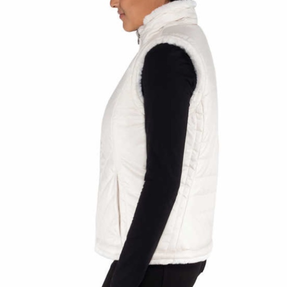 Reversible Faux Fur Vest Ivory - Picture 4 of 4